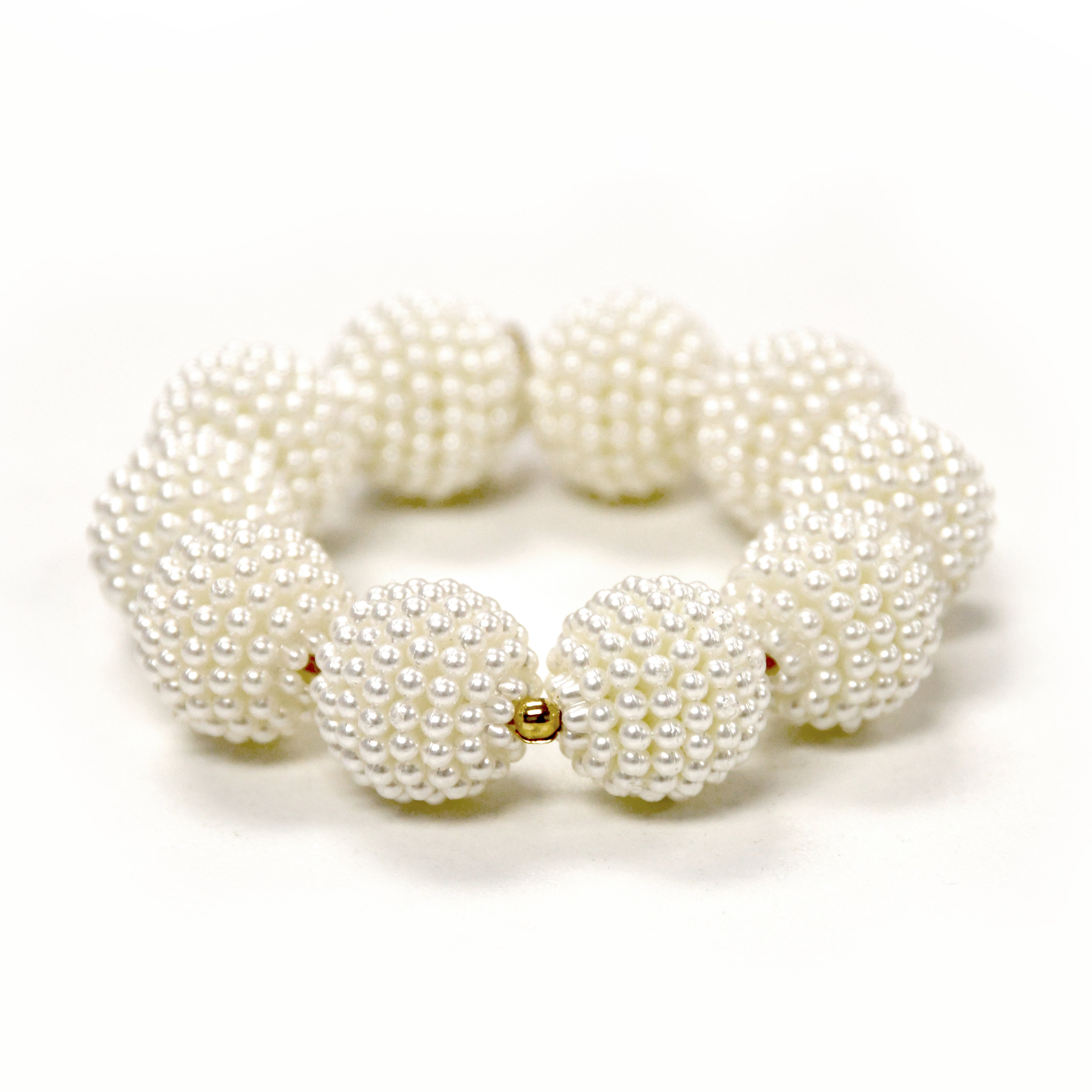 Textured Pearl Round Bobble - Pearl