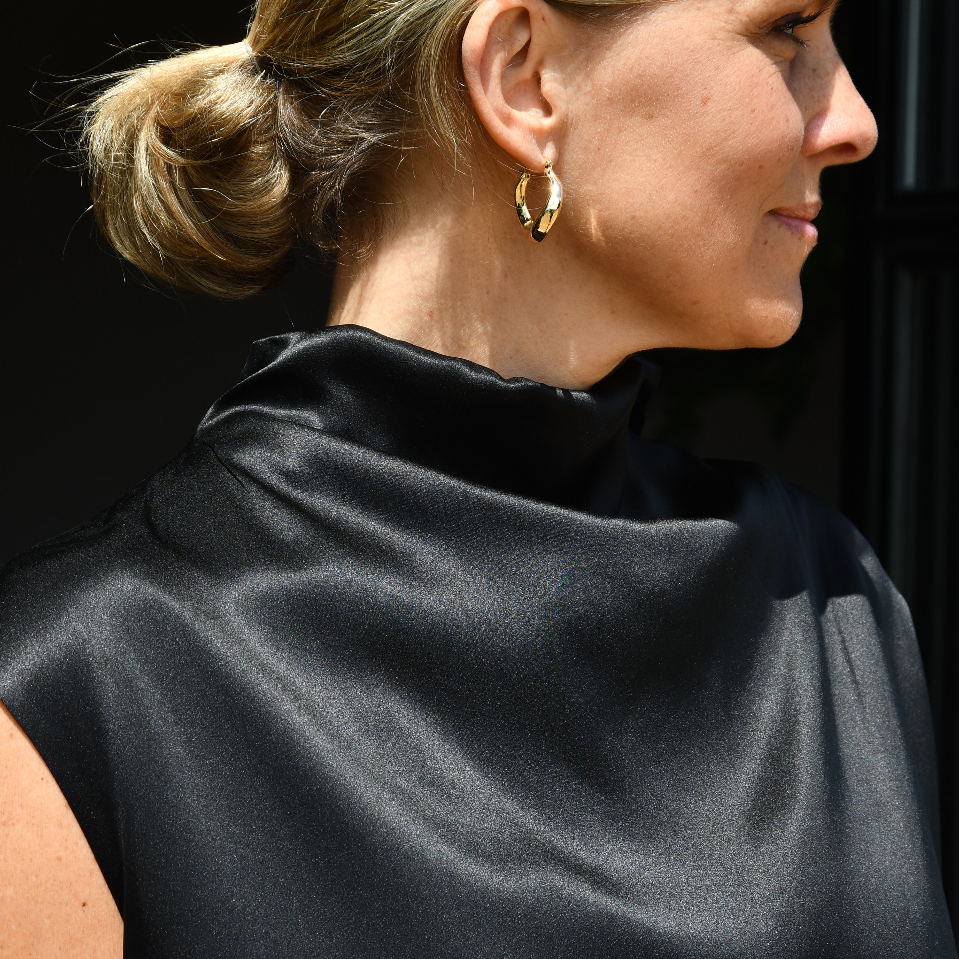Kathleen Cowl Neck Top - Black