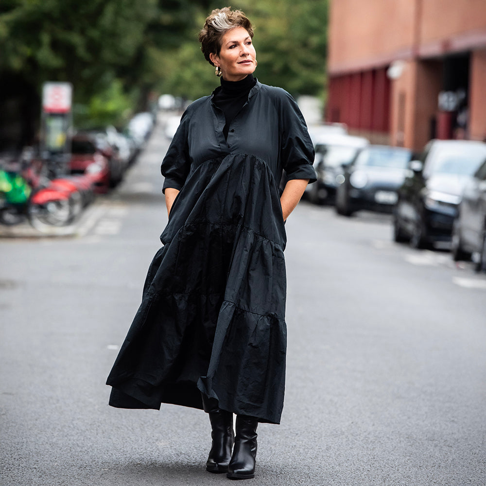 Taffeta Dress - Black