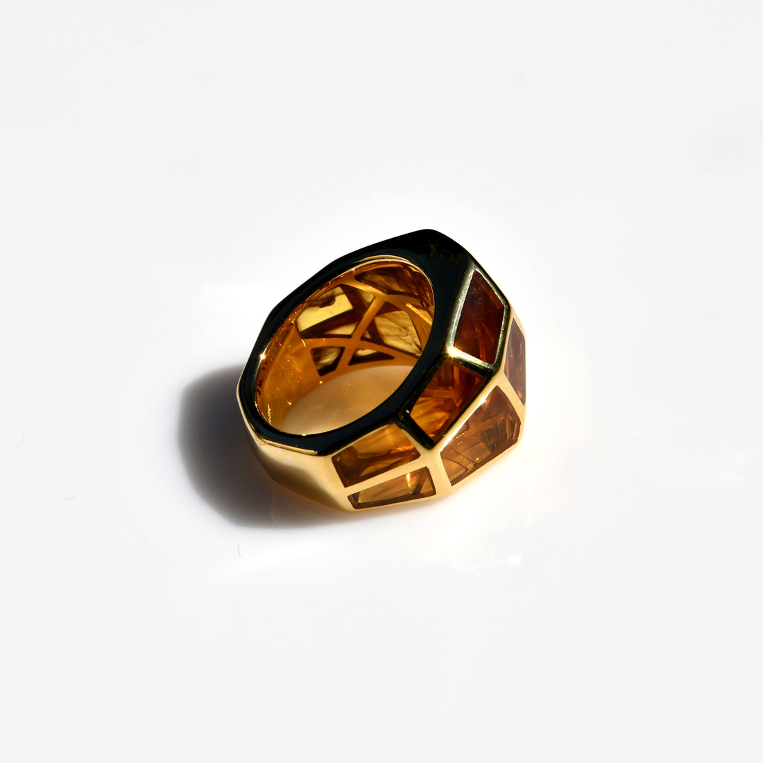Tortoise Shell Hex Ring - Tortoise Shell