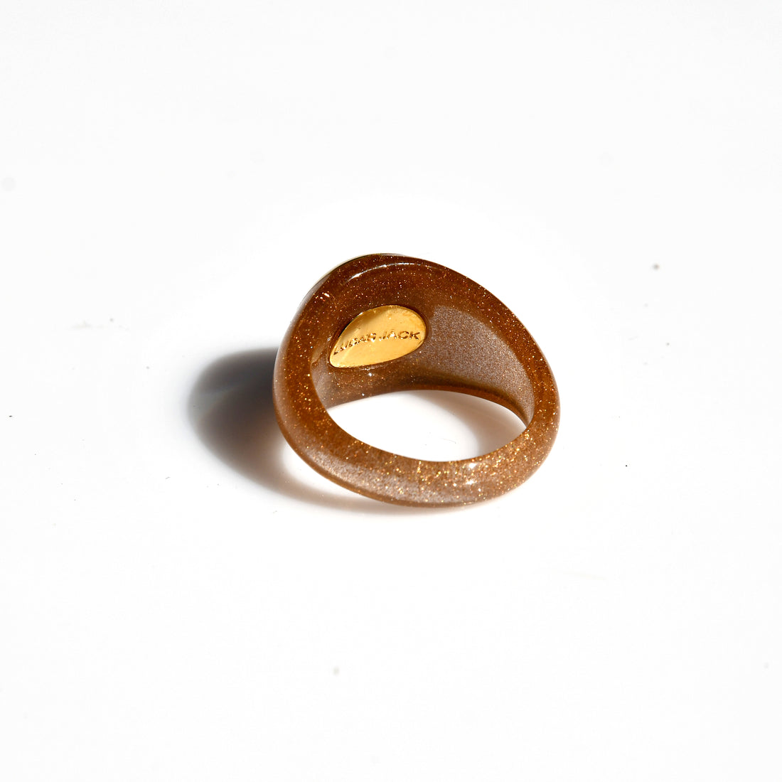 Resin Gold Disc Ring - Gold Sandstone