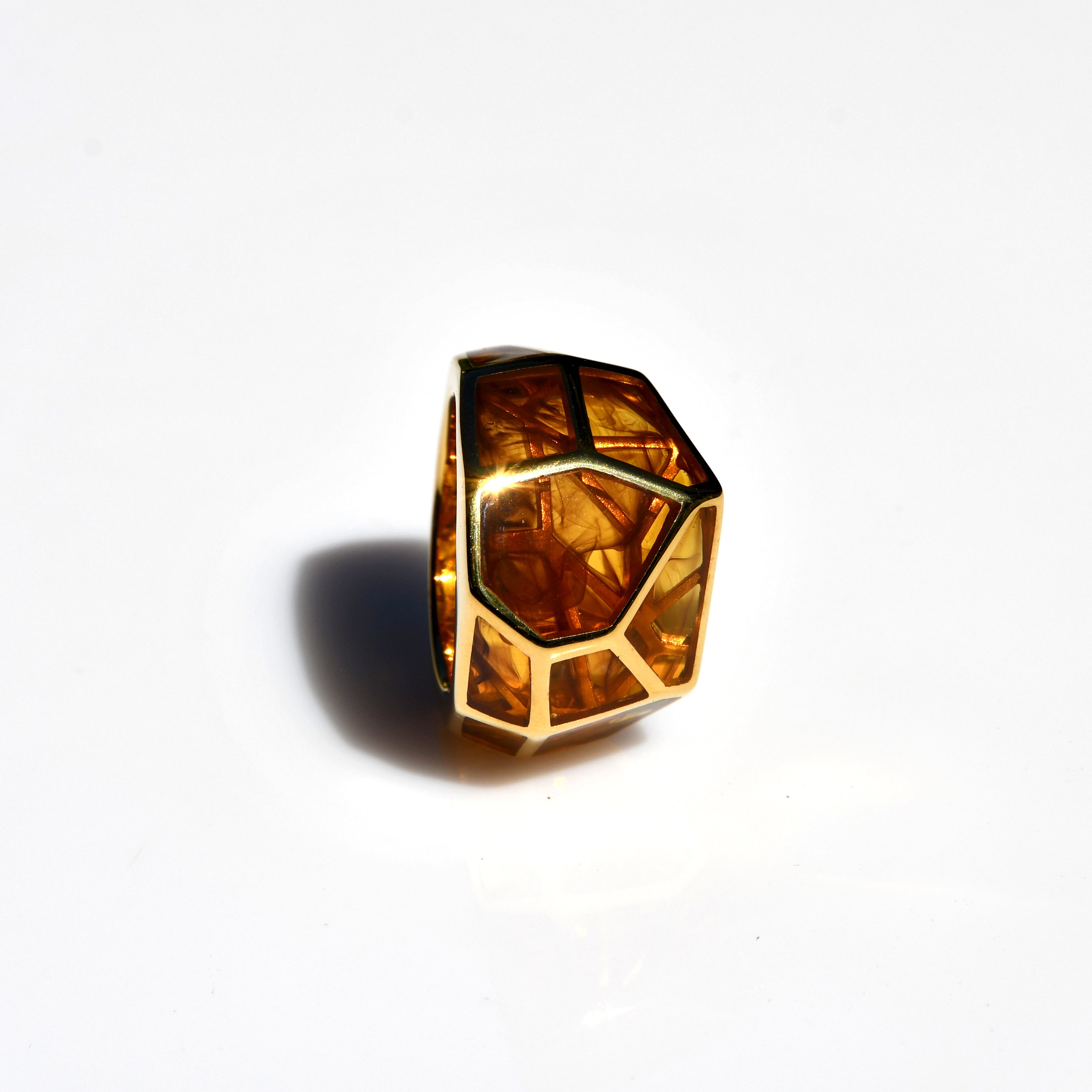 Tortoise Shell Hex Ring - Tortoise Shell