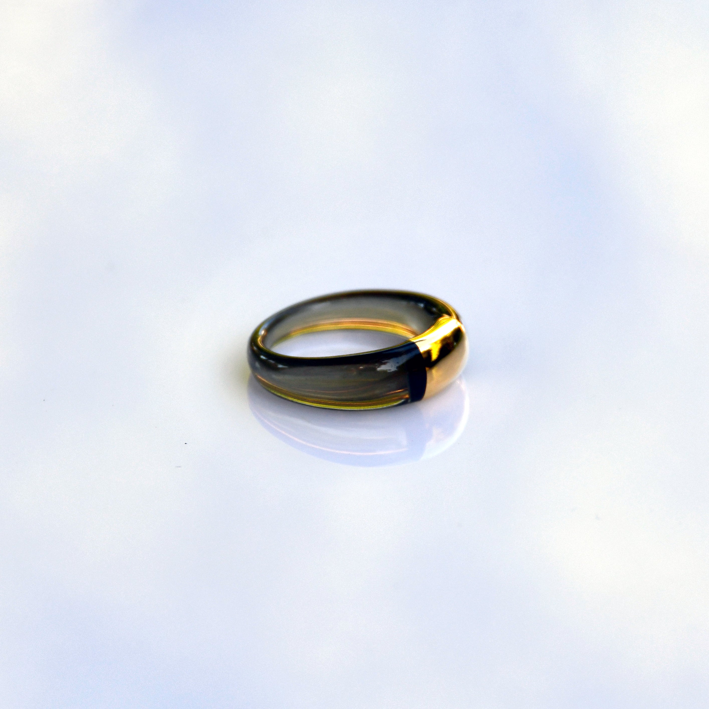 Resin Signet Ring - Deep Smoky