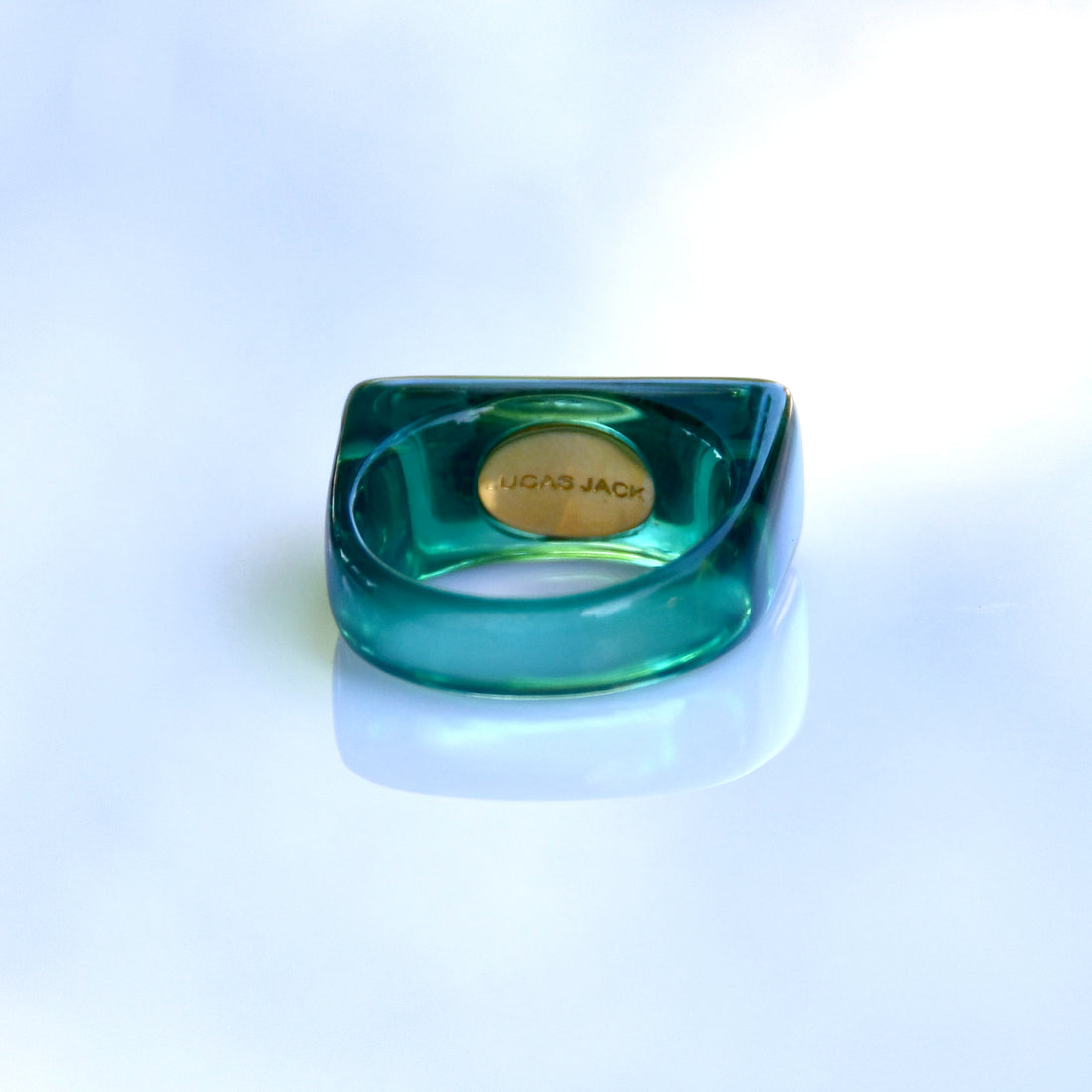 Resin Bar Ring - Oxidised Green