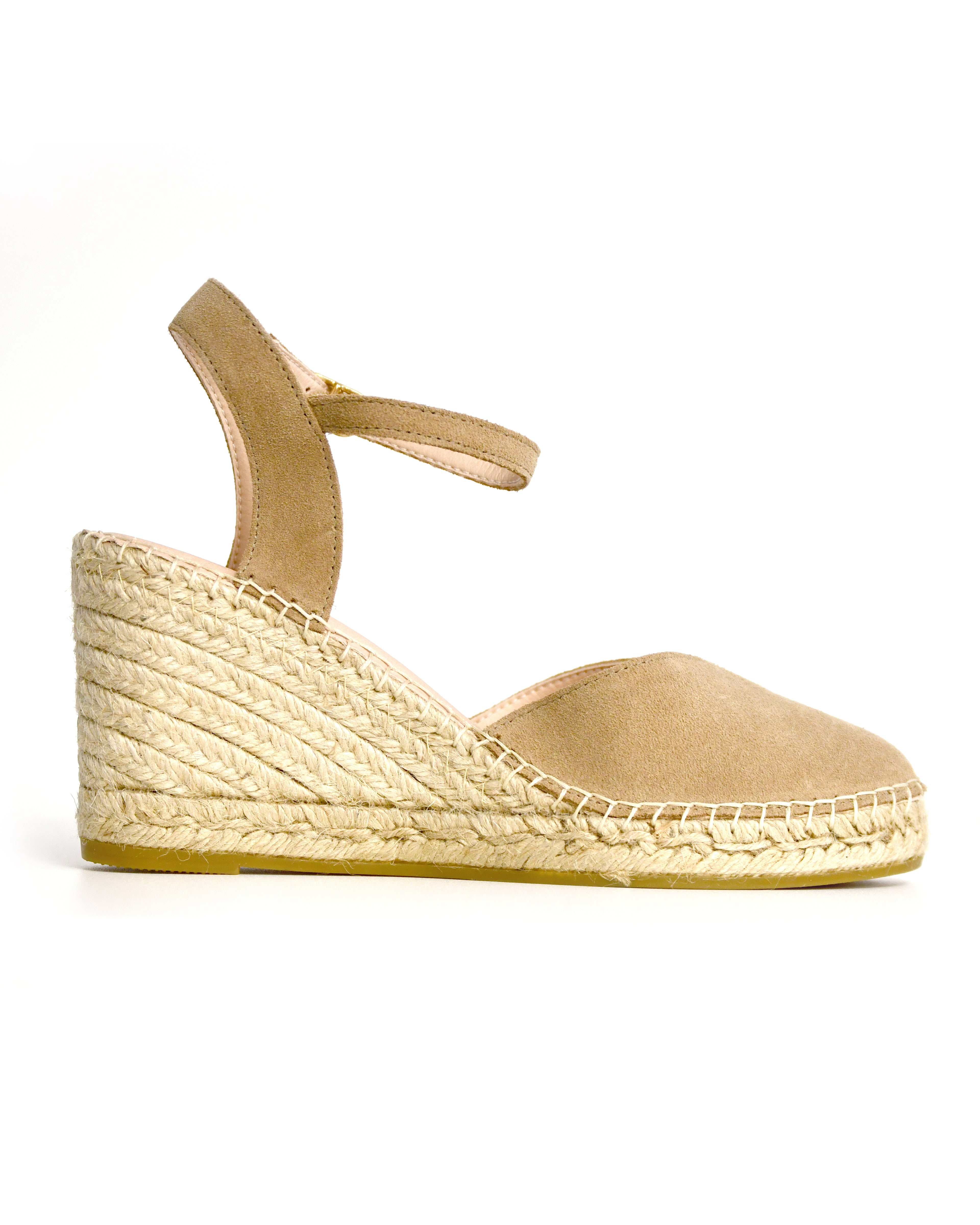 Buckle Espadrille With V Shape - Beige