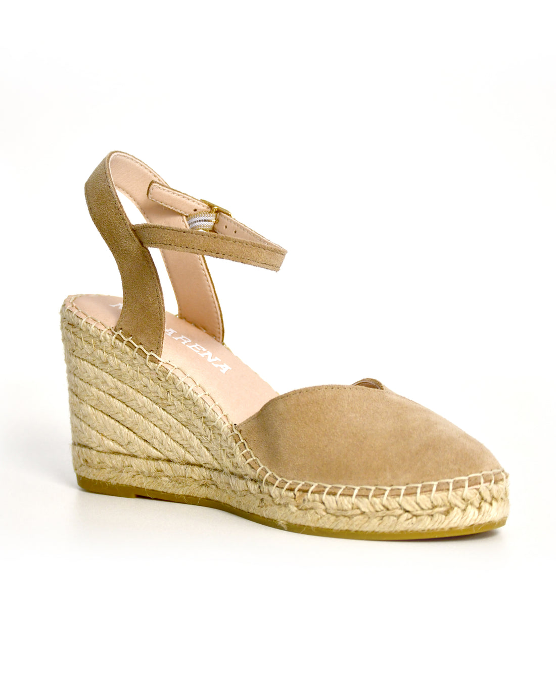 Buckle Espadrille With V Shape - Beige
