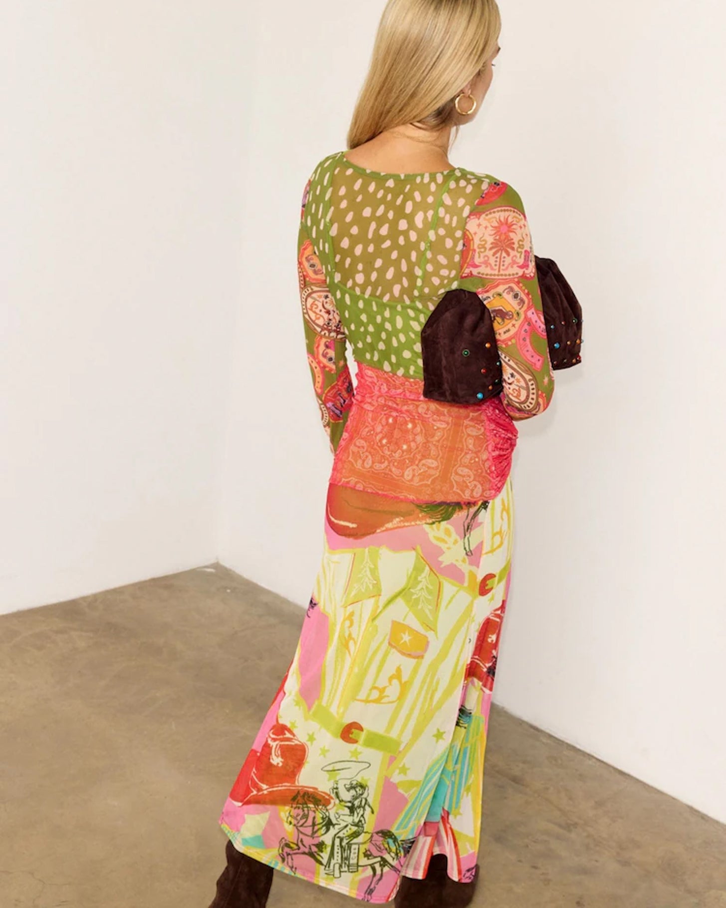 Olive Dahlia Mesh Dress - Multi