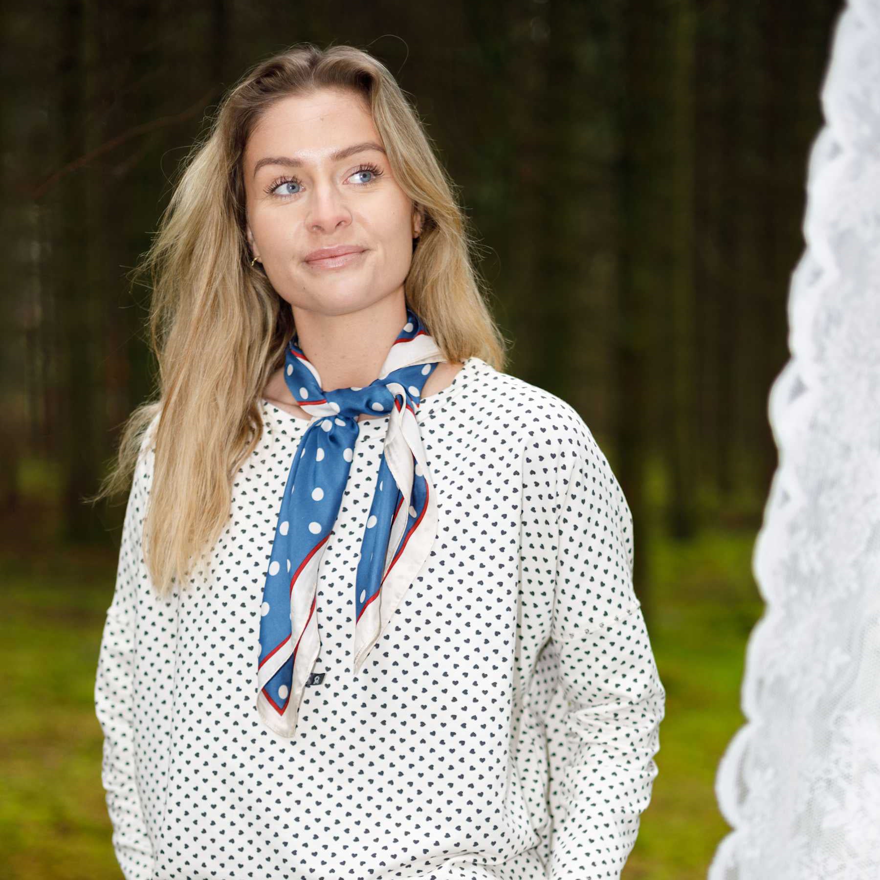 Dani Mini Scarves - Blue Dot