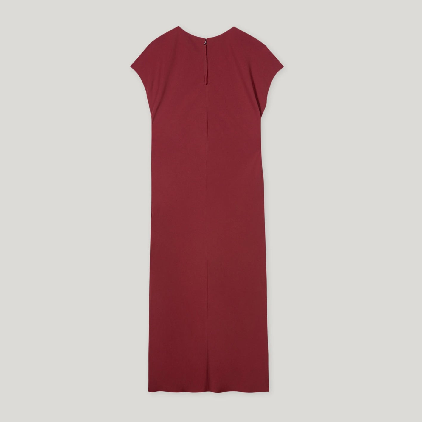 Dress With Drape Detail - Berry Red