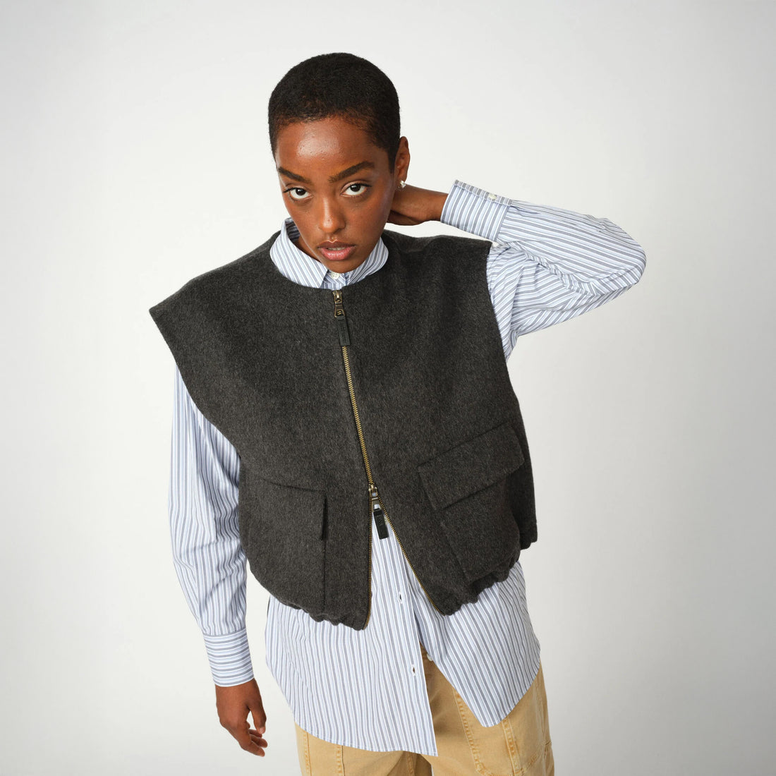 Elise Loisa Wool Vest - Phantom