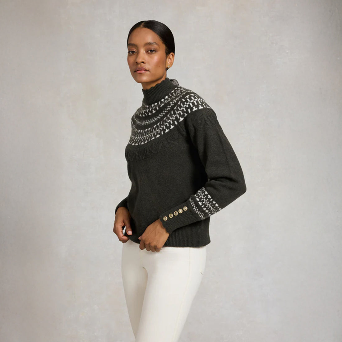 Elodie Roll Neck Knit - Forest Green