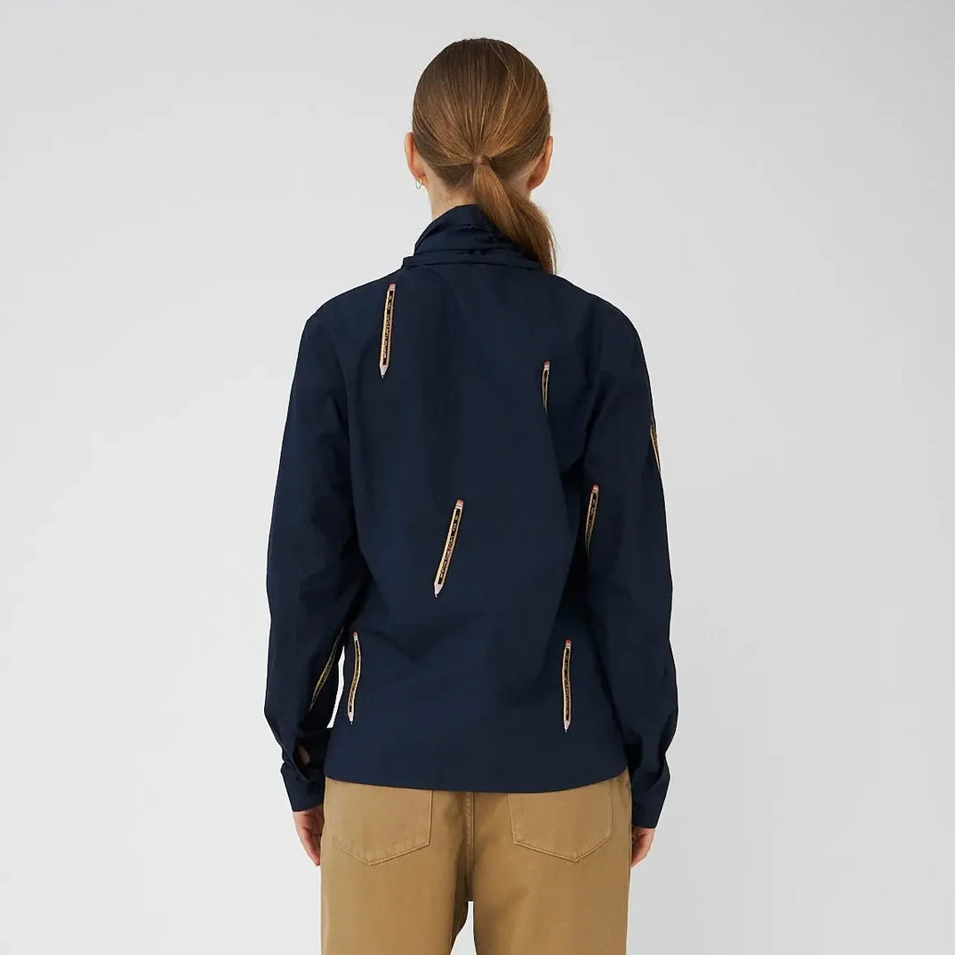 Embroidered Cotton Bow Shirt - Navy