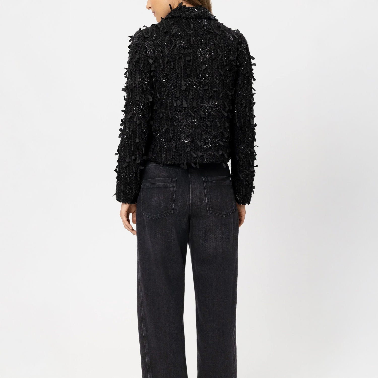 Eyelash Sequin Tweed Jacket - Luxury Tweed