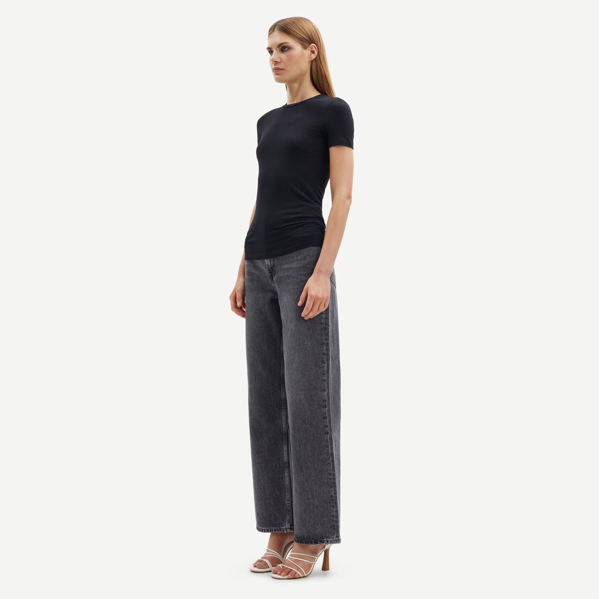 Ester Short Sleeve Fitted Tee - Black