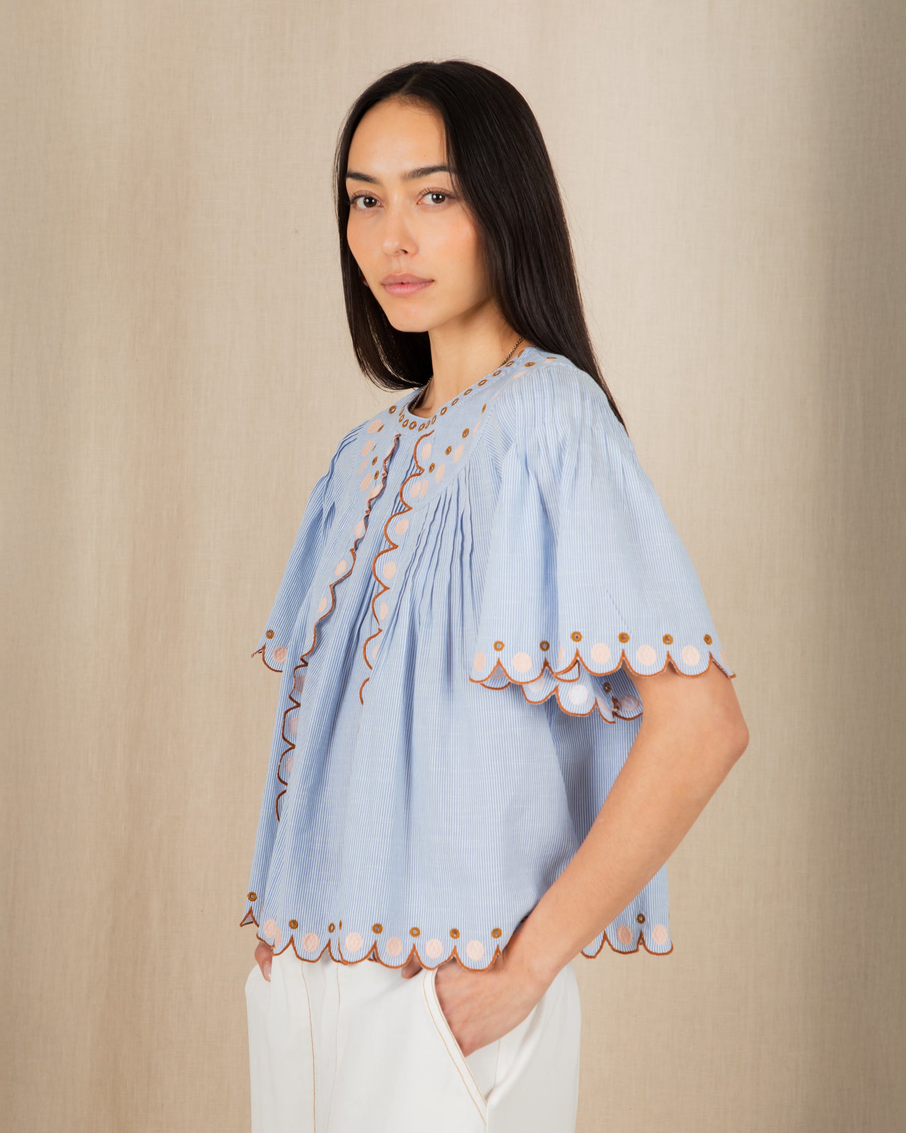 Flora Top - Blue