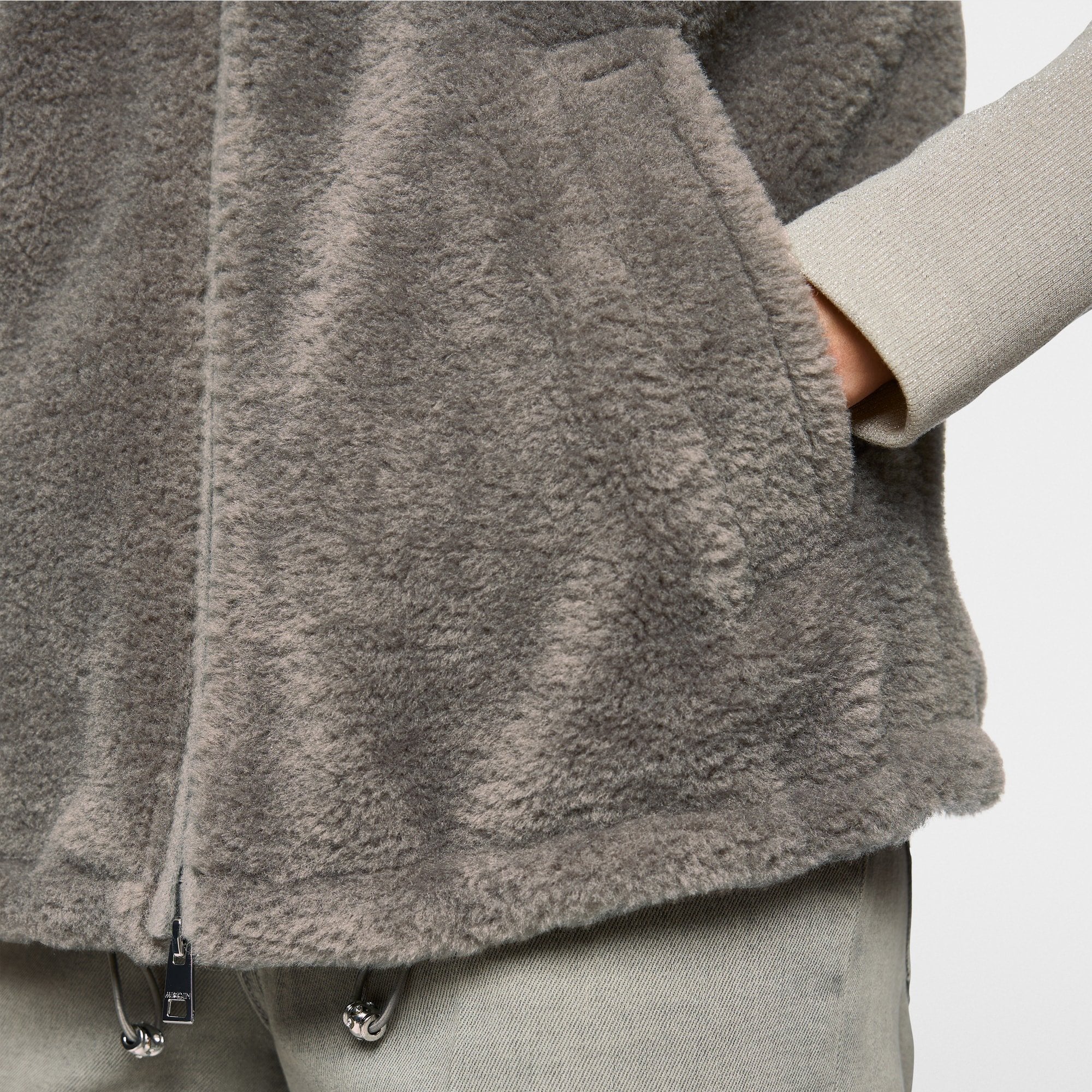 Faux Fur Gilet - Soft Charcoal