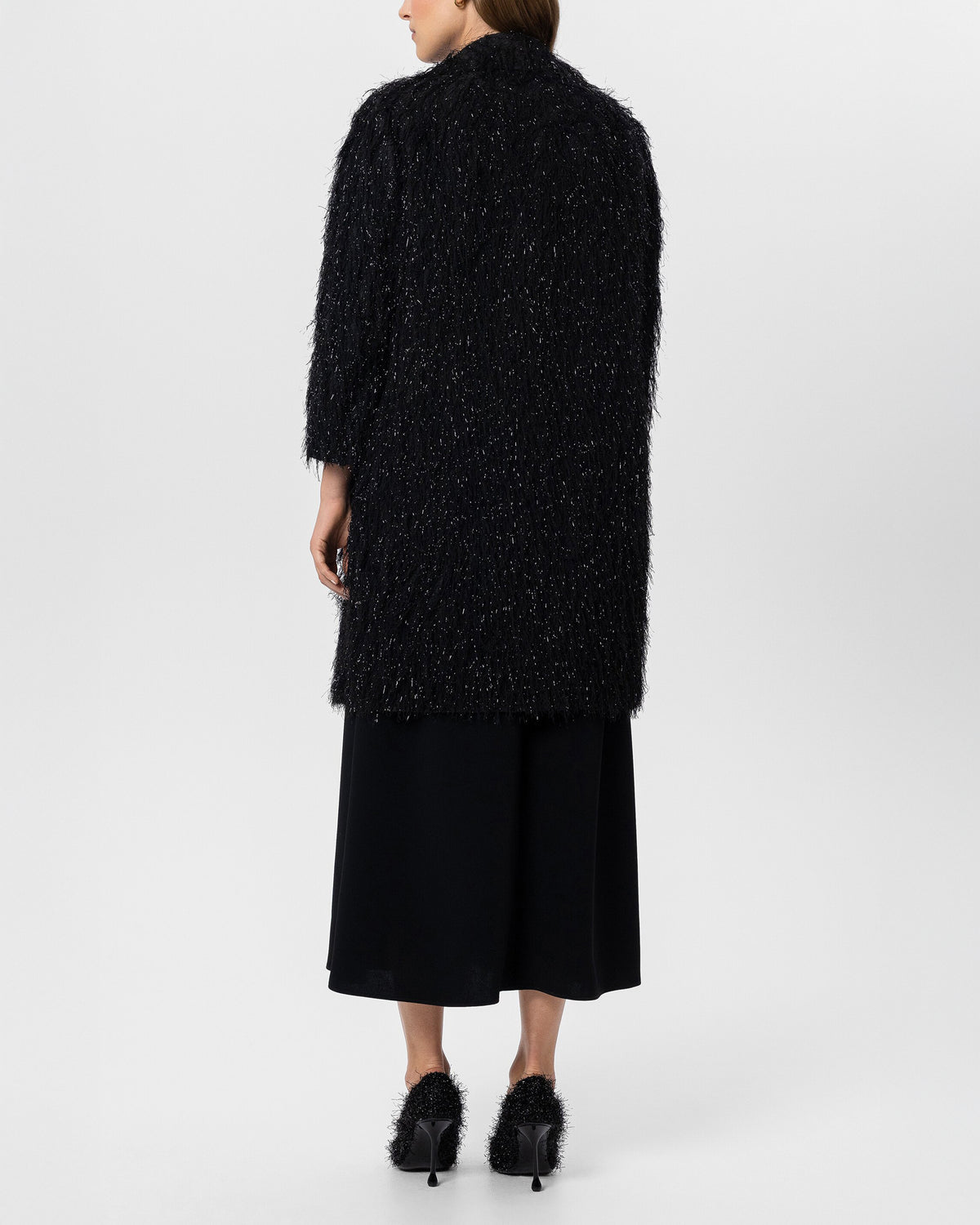 Fringe Style Coat - Black