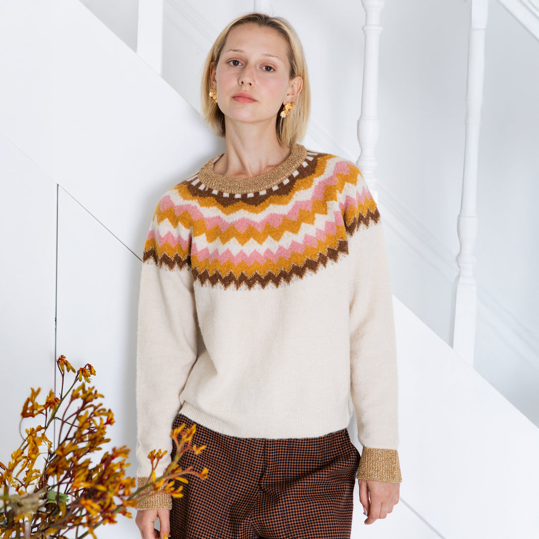 Gigi Jumper - Ecru Rose