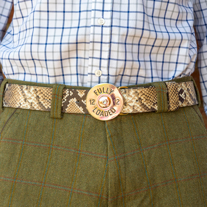 Gold Cartridge Buckle - Gold/Black