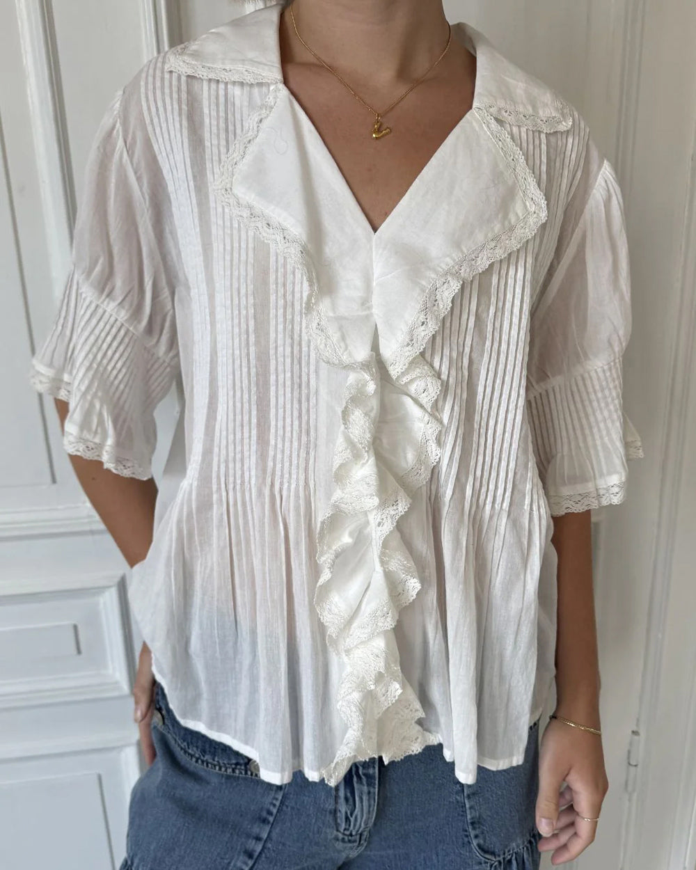 Gail Blouse - Chalk