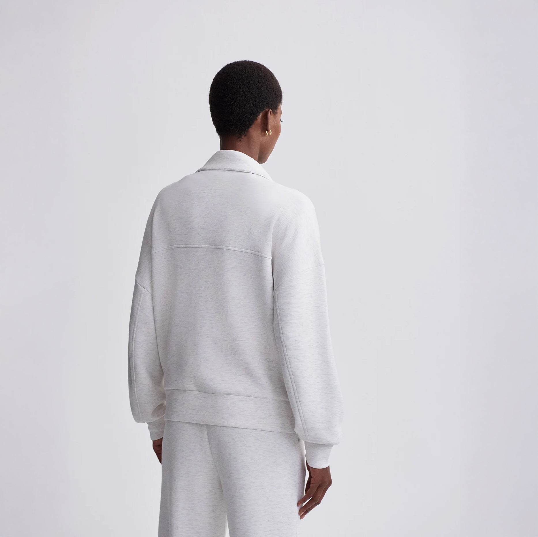Garcia Zip Through Sweat - Ivory Marl
