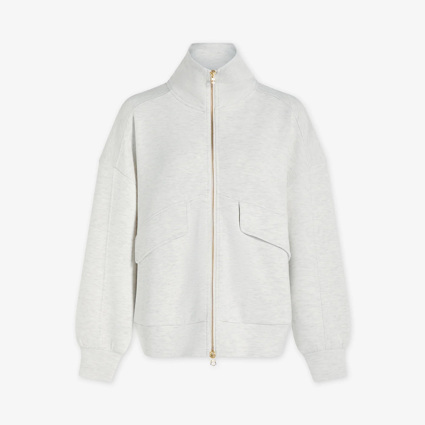 Garcia Zip Through Sweat - Ivory Marl