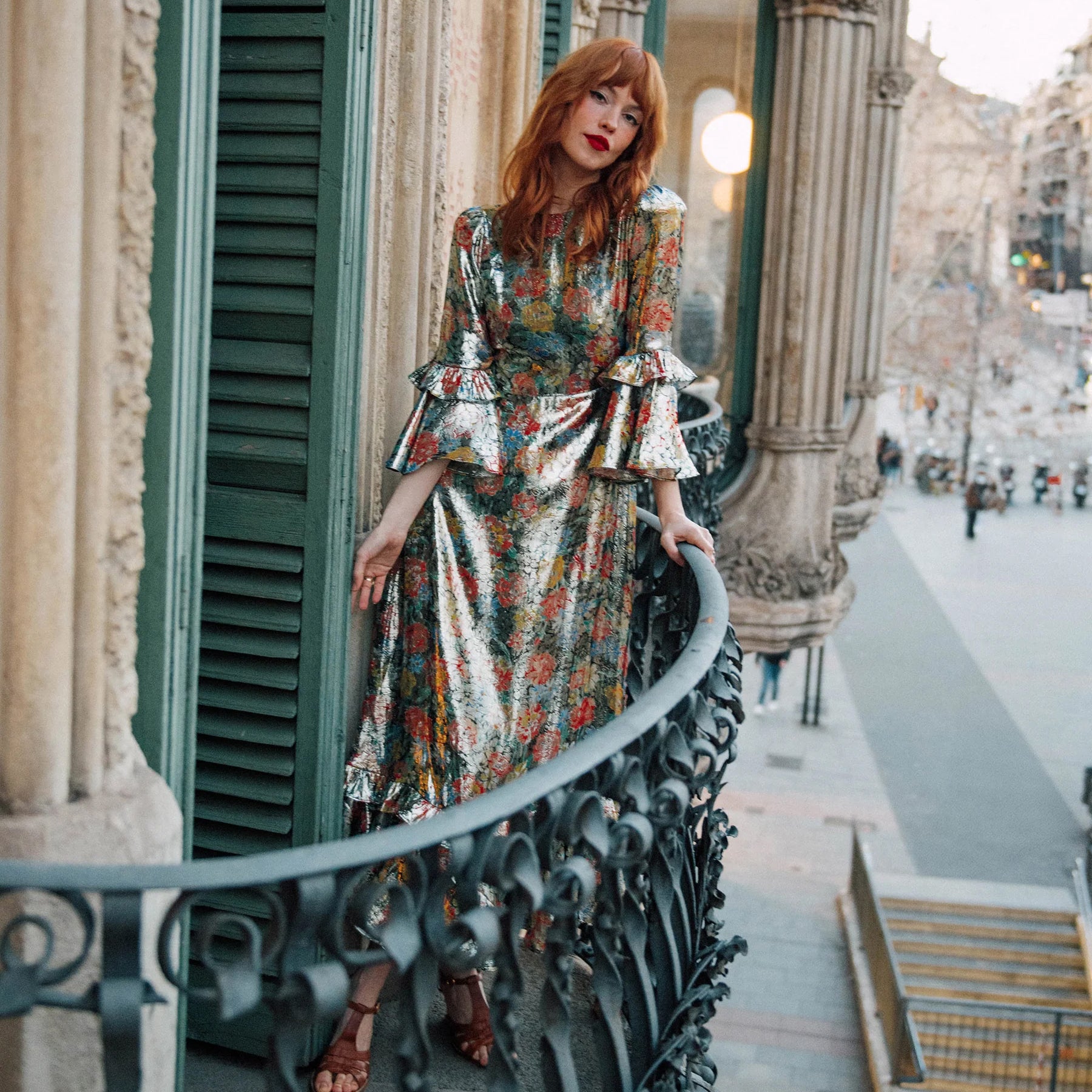 Ginger Foiled Maxi Dress - Gold