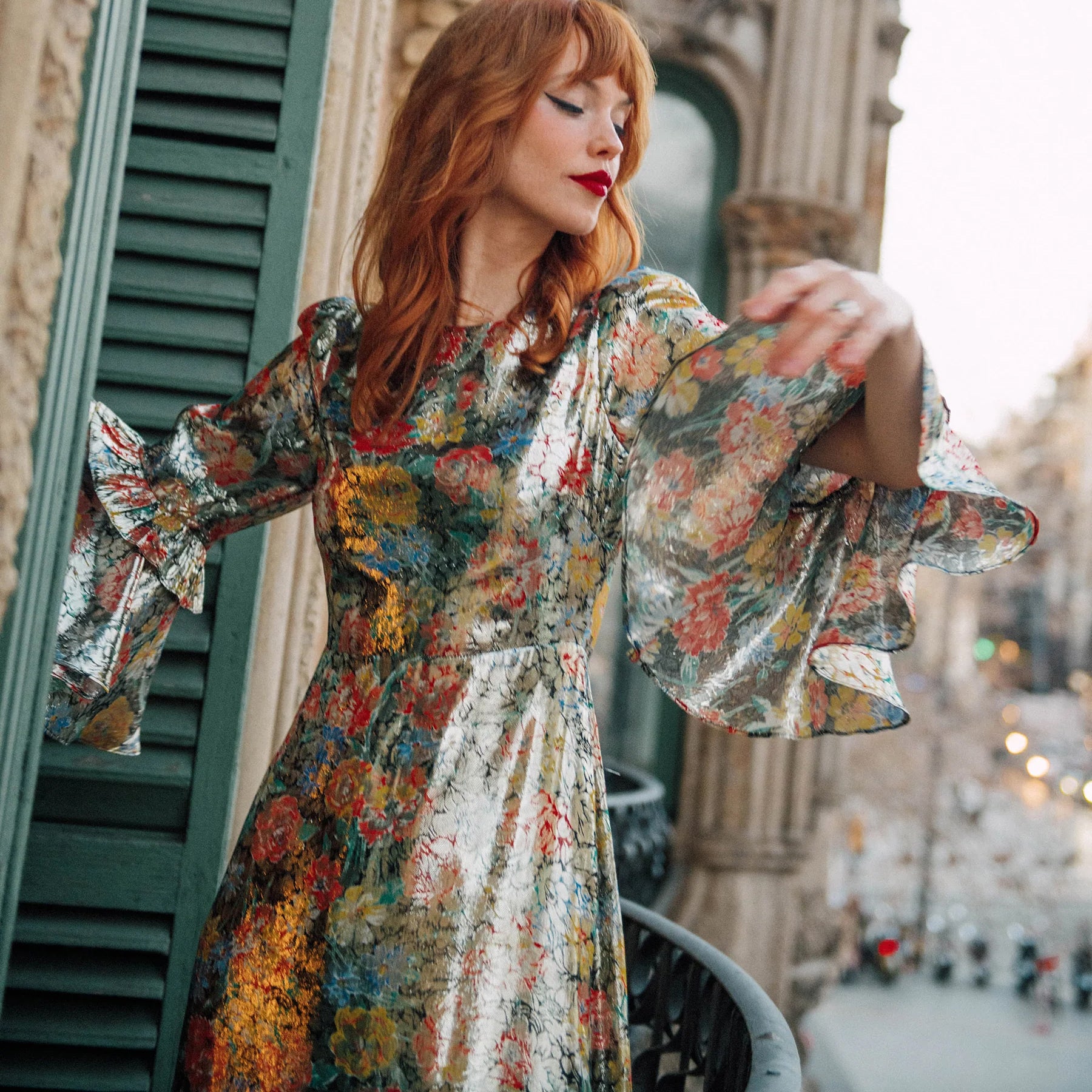 Ginger Foiled Maxi Dress - Gold