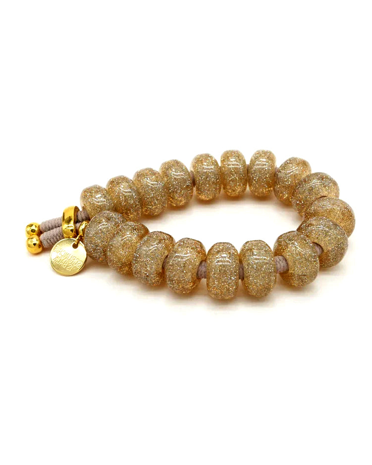 Glitter Donut Hair Tie Bracelet - Gold