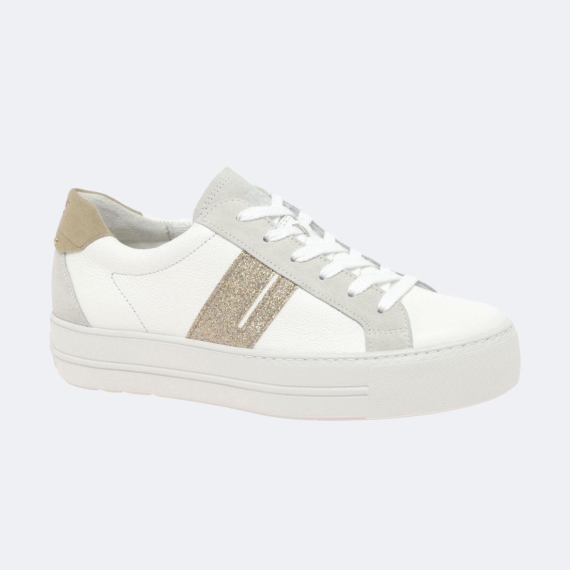 Glitter Trainer - White Gold
