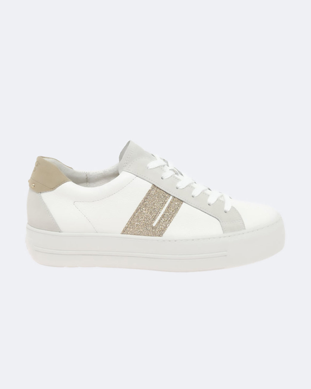 Glitter Trainer - White Gold