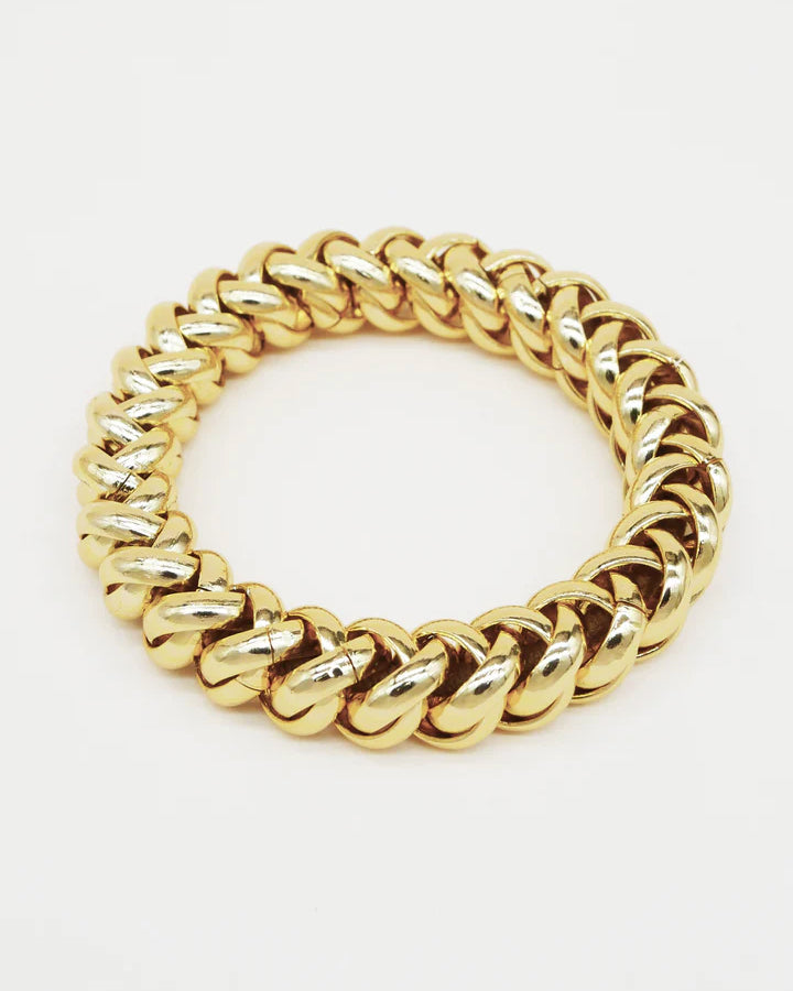 Gold Chain Bobble Bangle - Gold