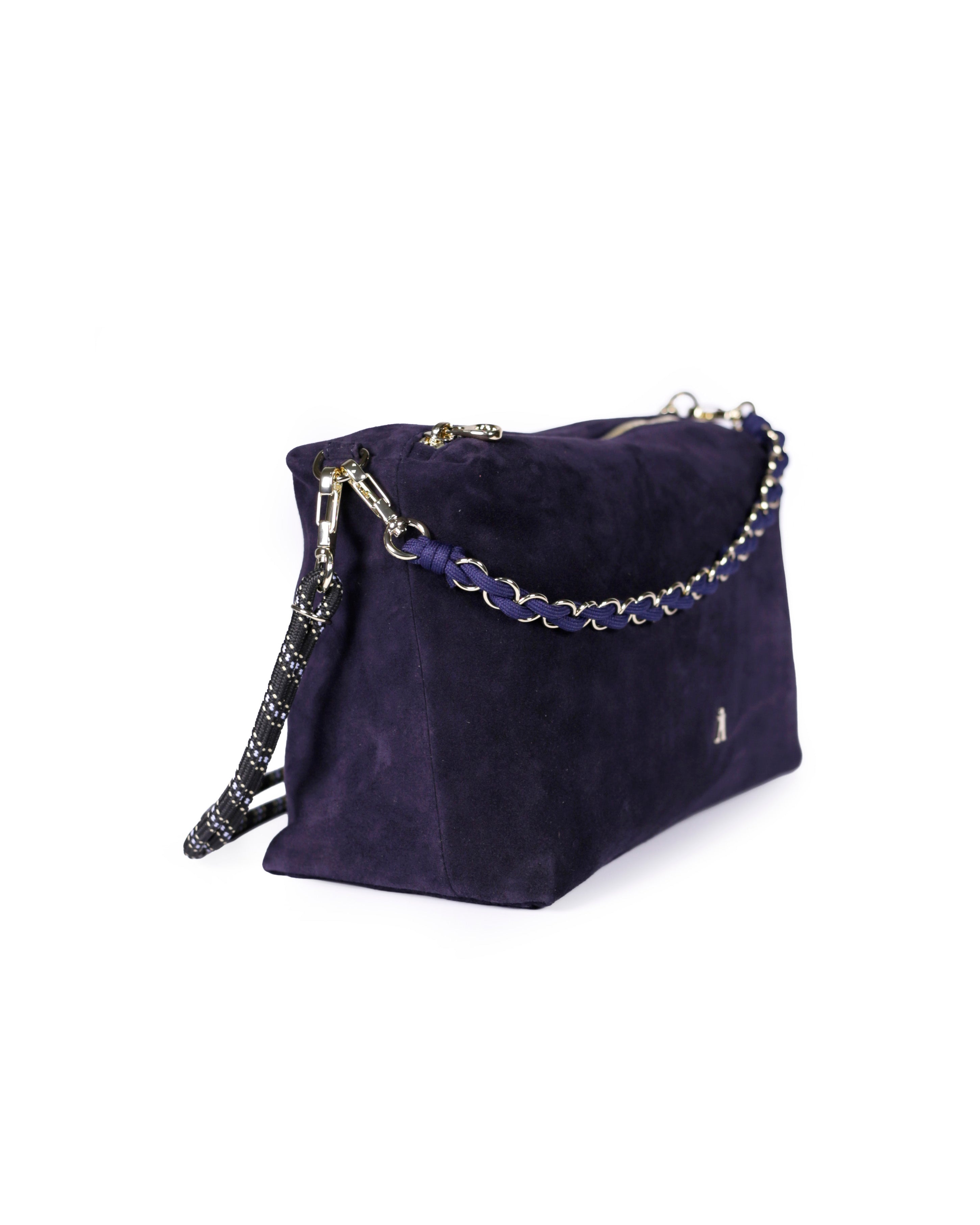 Mini Halo Suede Bag - Navy