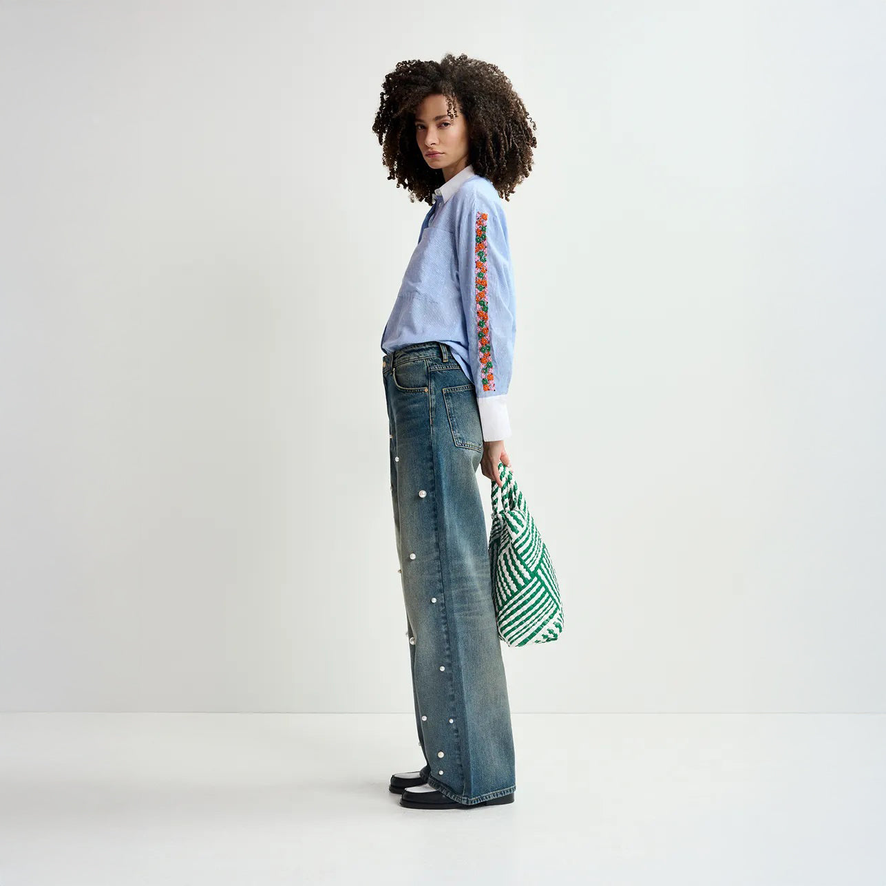 Held Pearl Embellished Jeans - Bel Air