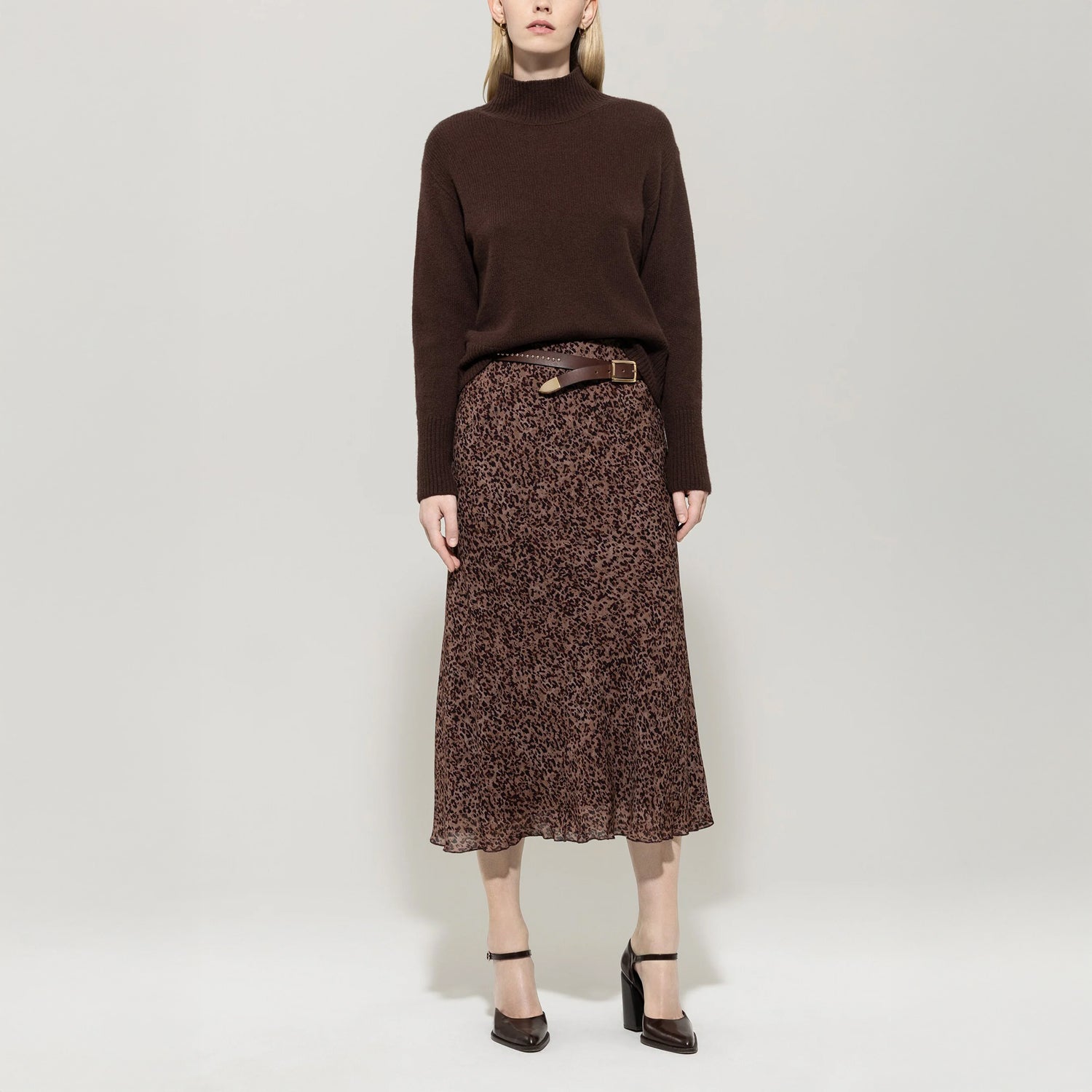 Printed Skirt - Walnut
