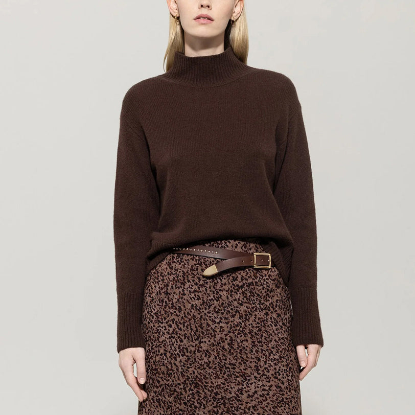 High Neck Jumper - Espresso