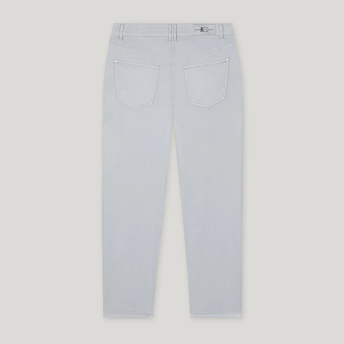 High Stretch Tapered Denim Trousers - Silver Grey