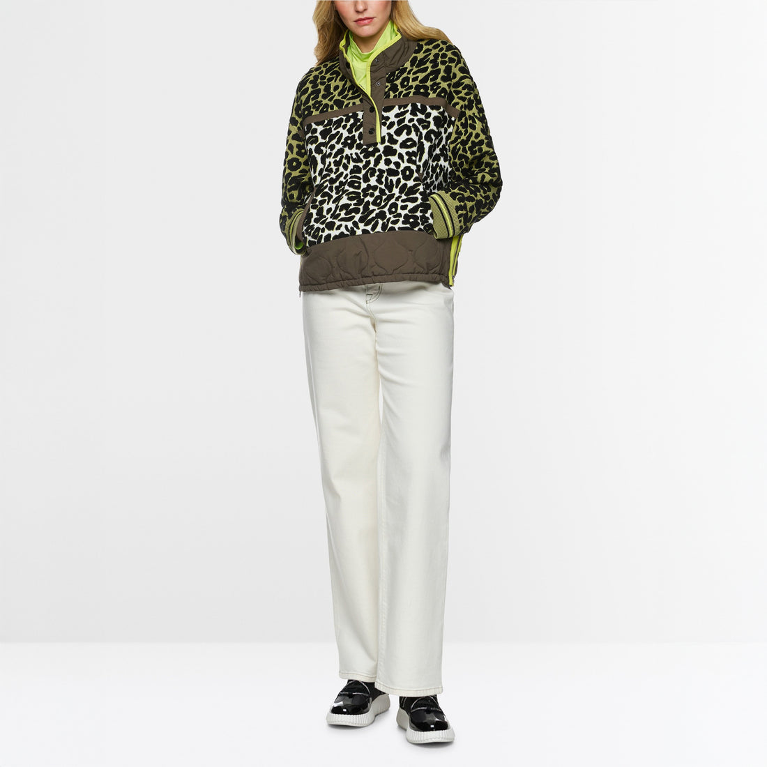 Hybrid Animal Print Sports Jumper - Olive Drab