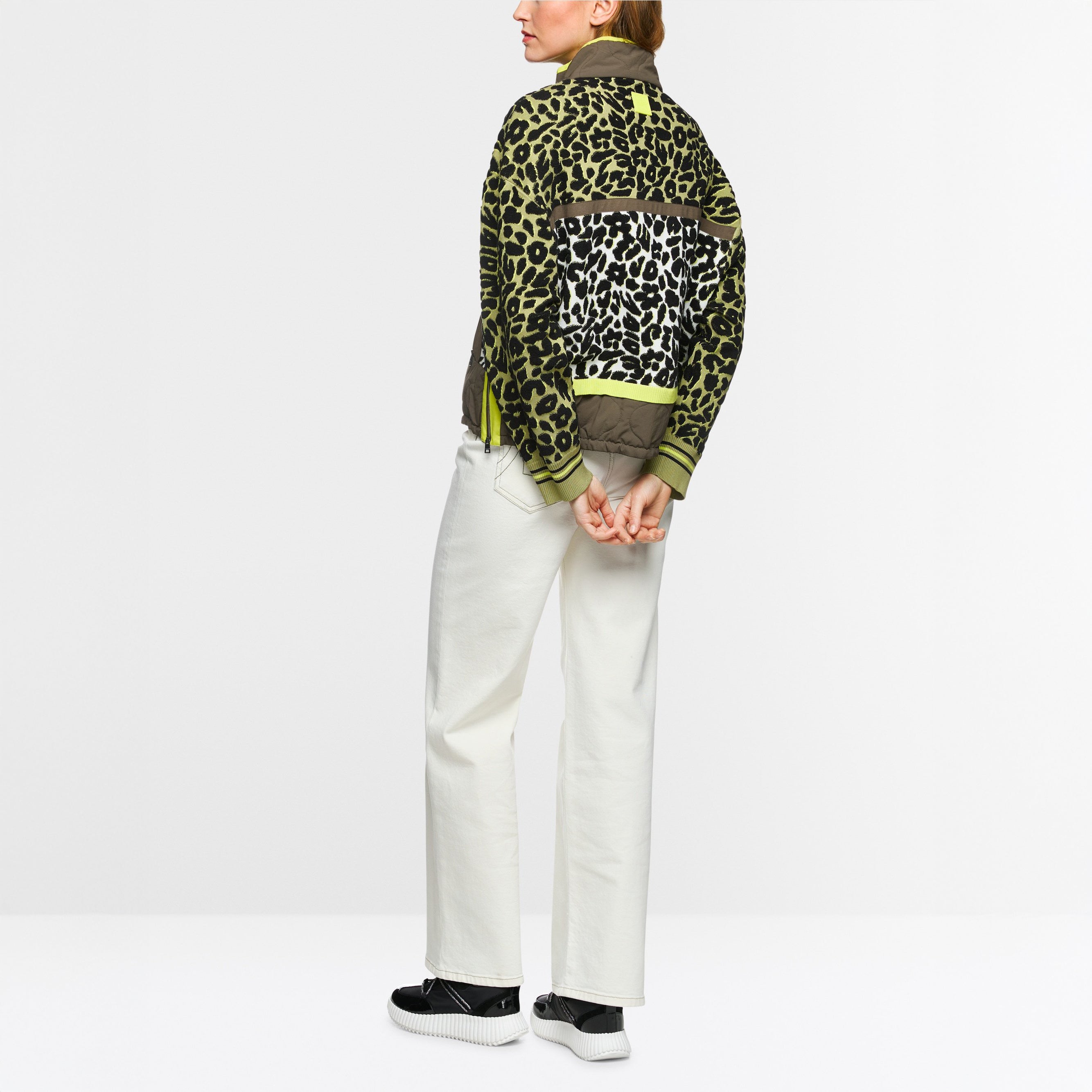 Hybrid Animal Print Sports Jumper - Olive Drab