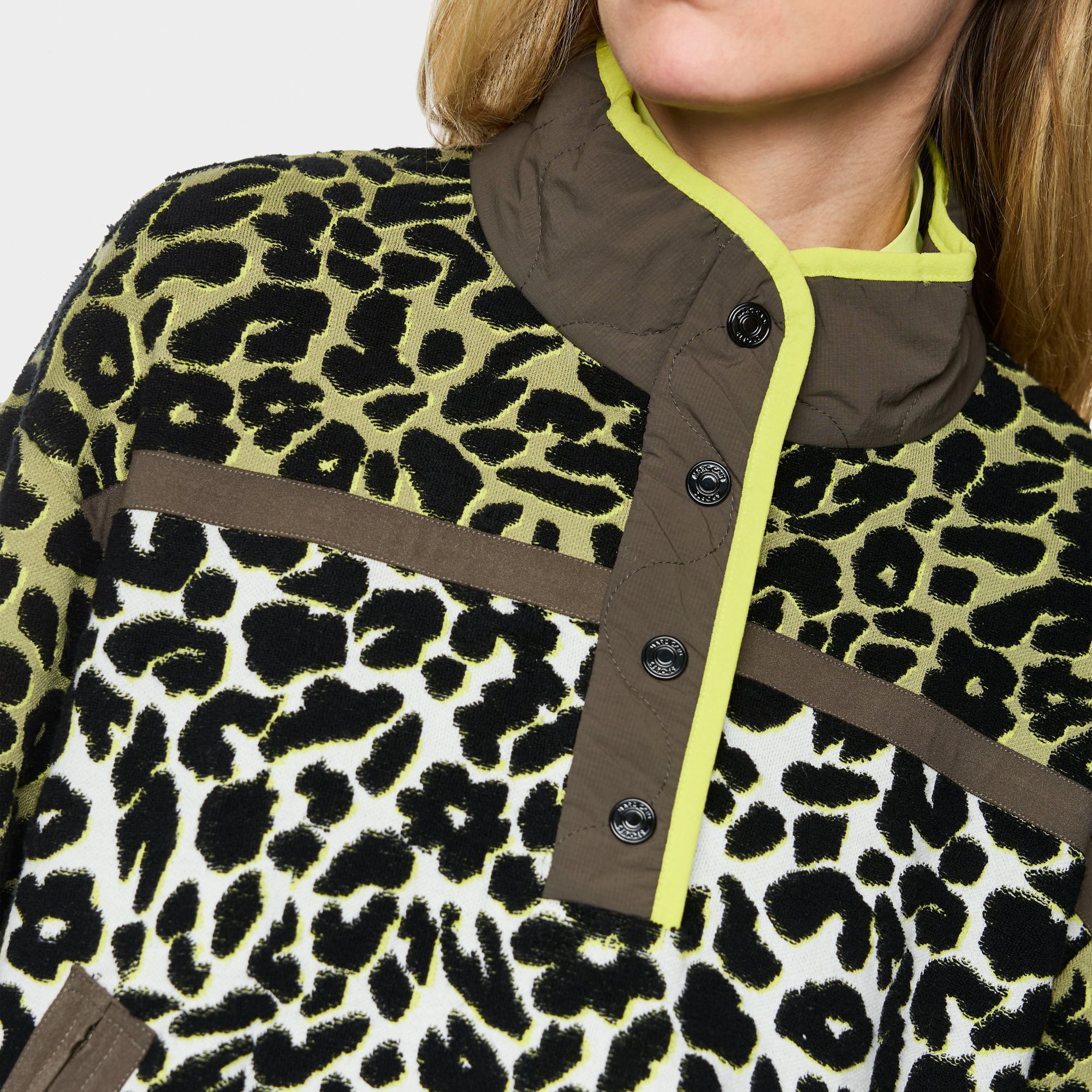 Hybrid Animal Print Sports Jumper - Olive Drab