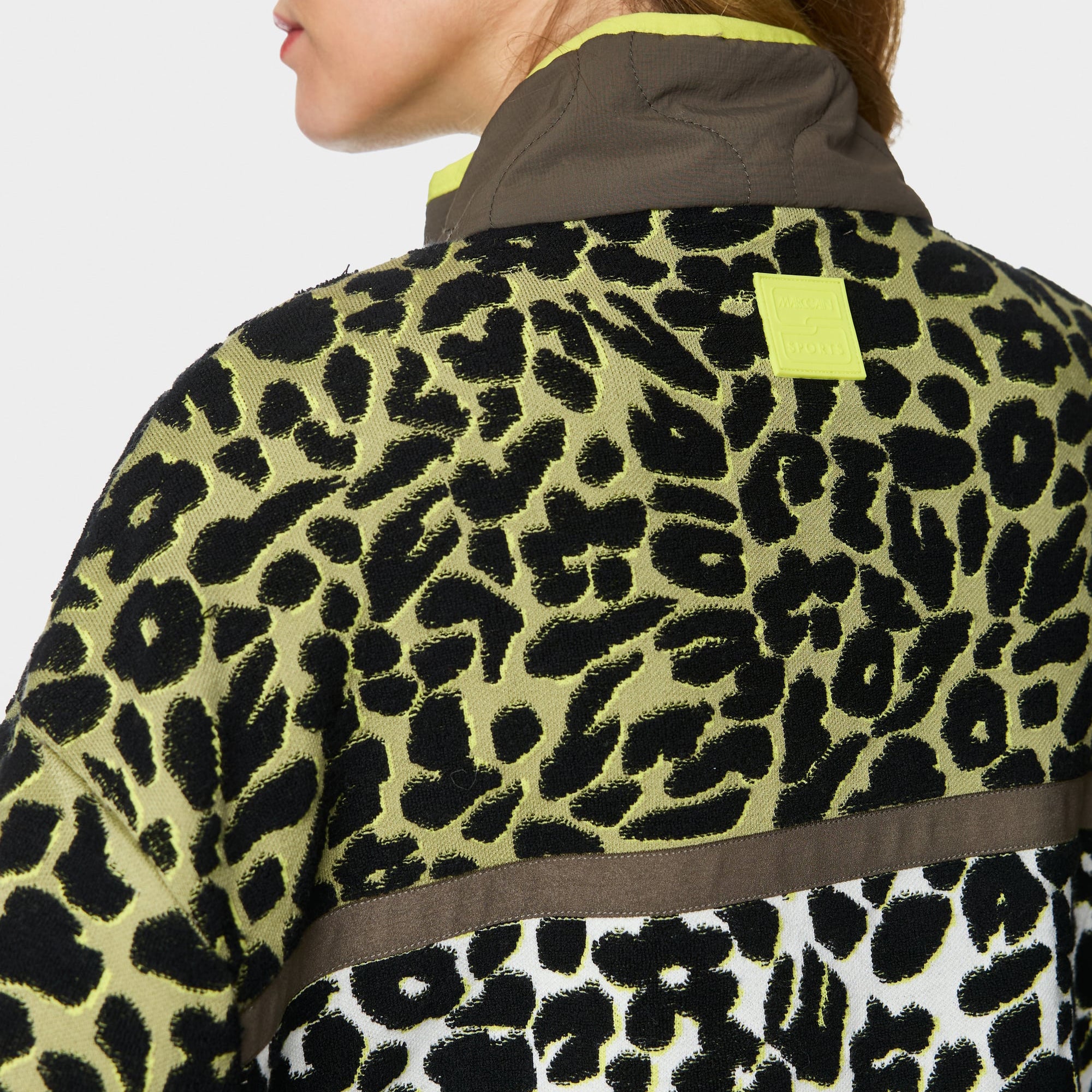 Hybrid Animal Print Sports Jumper - Olive Drab