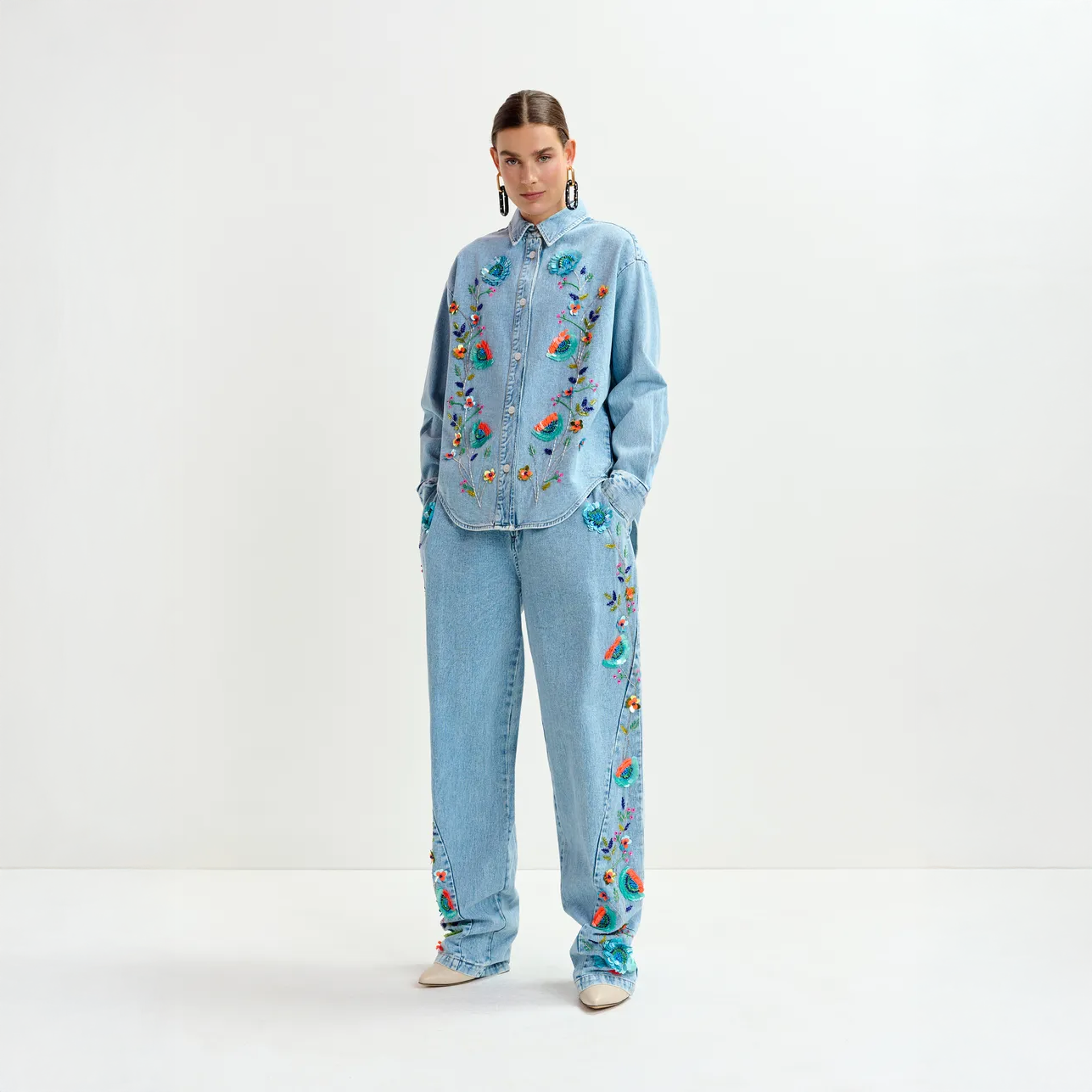 Icksonville Sequin Denim Shirt - Navy