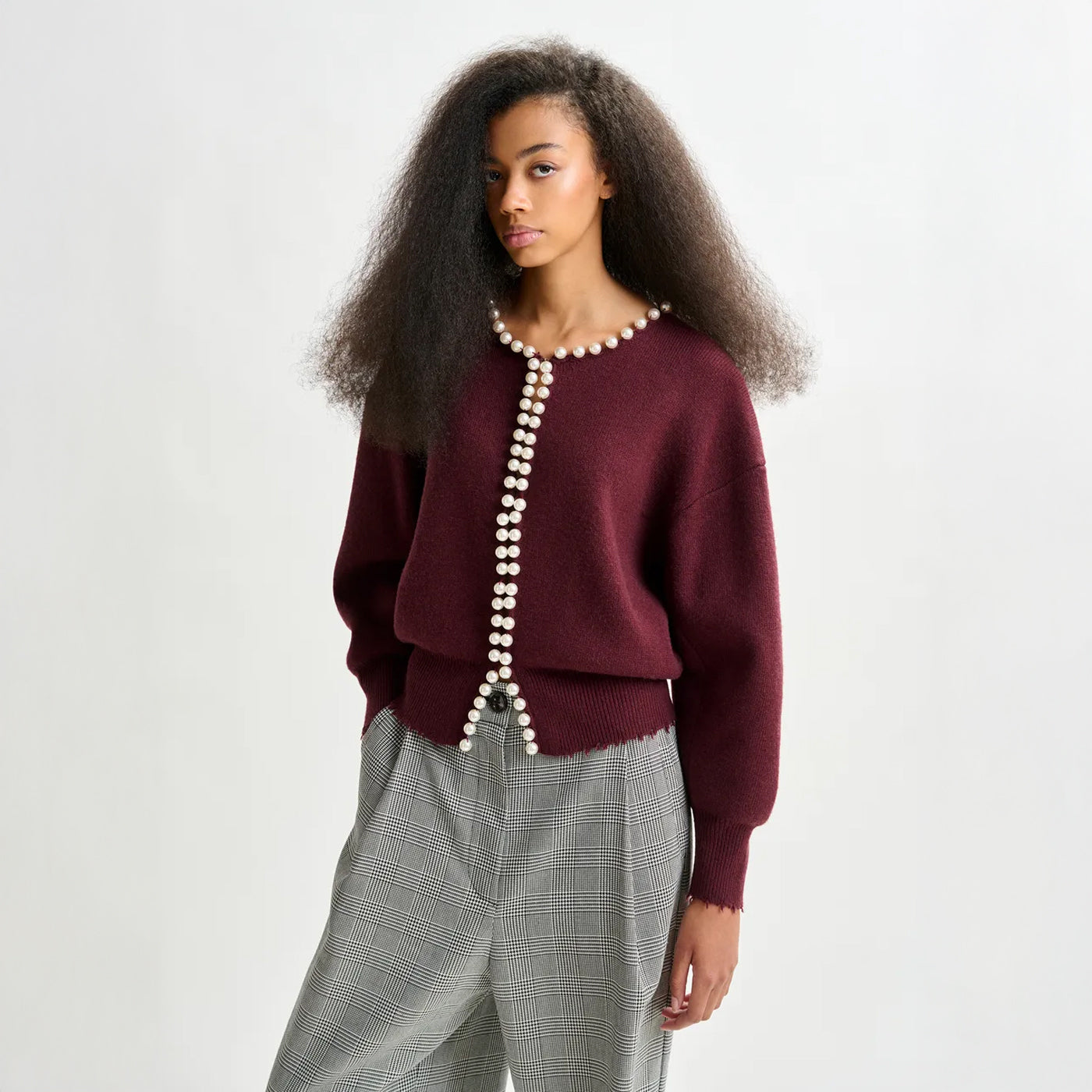 Ideas Knit Cardigan With Beads - Margot Mauve