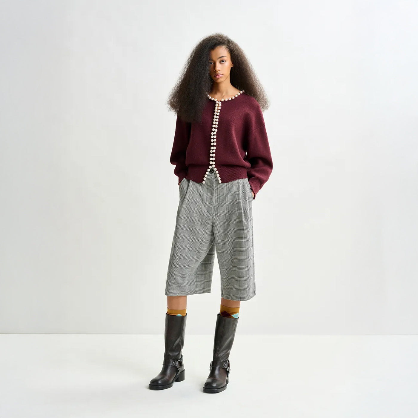 Ideas Knit Cardigan With Beads - Margot Mauve