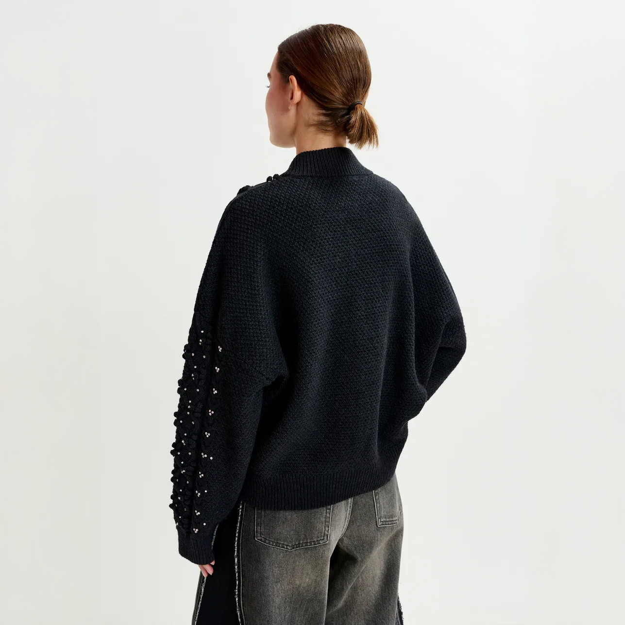 Iltmate Rhinestone Cardigan - Black