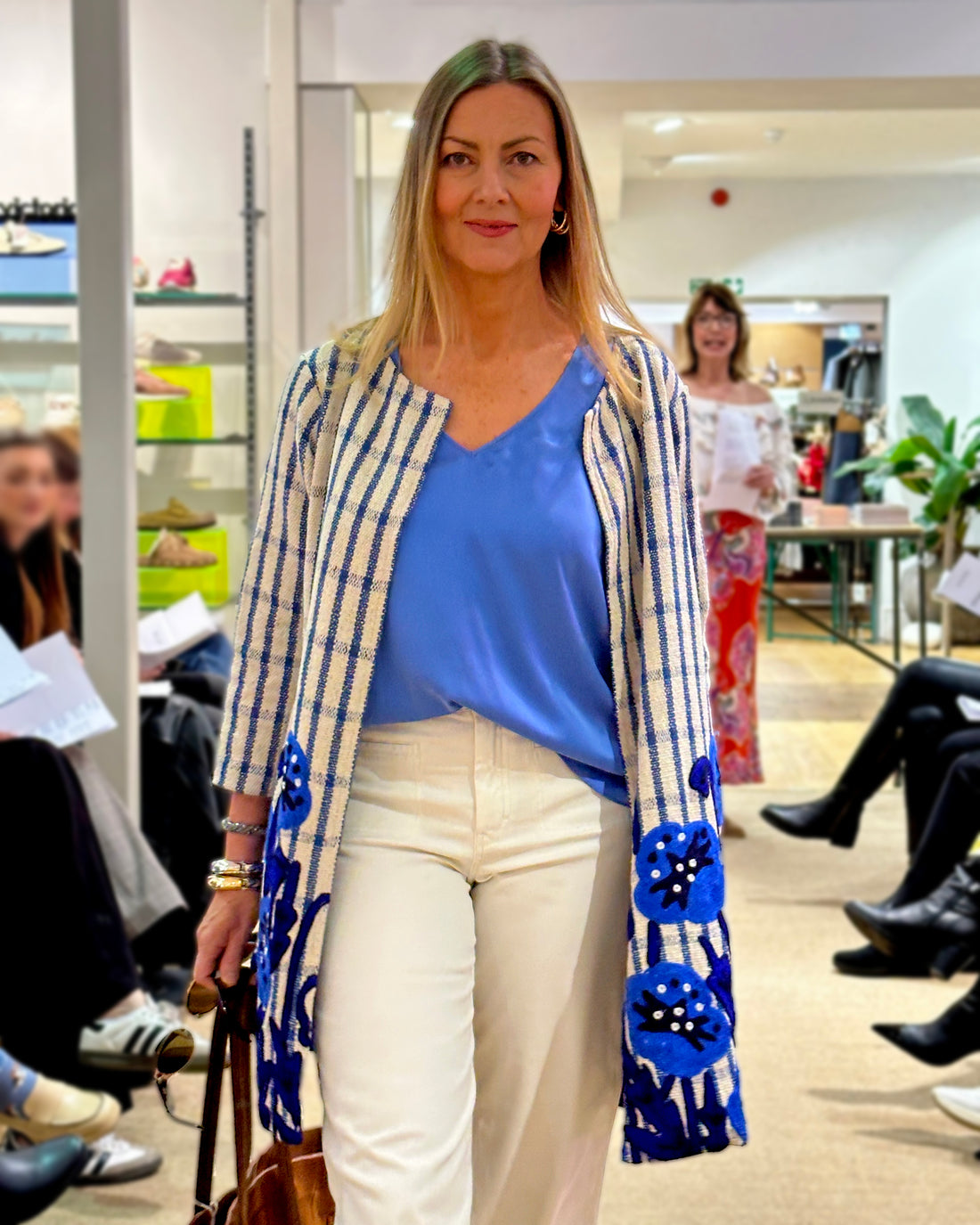 Antonio Embroidered Jacket - Blue Stripe