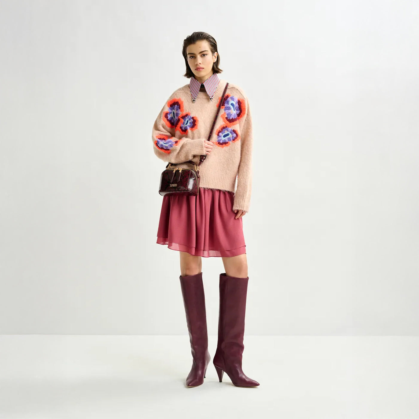 Impossible 1 Embroidered Knit - Fudge Frappe