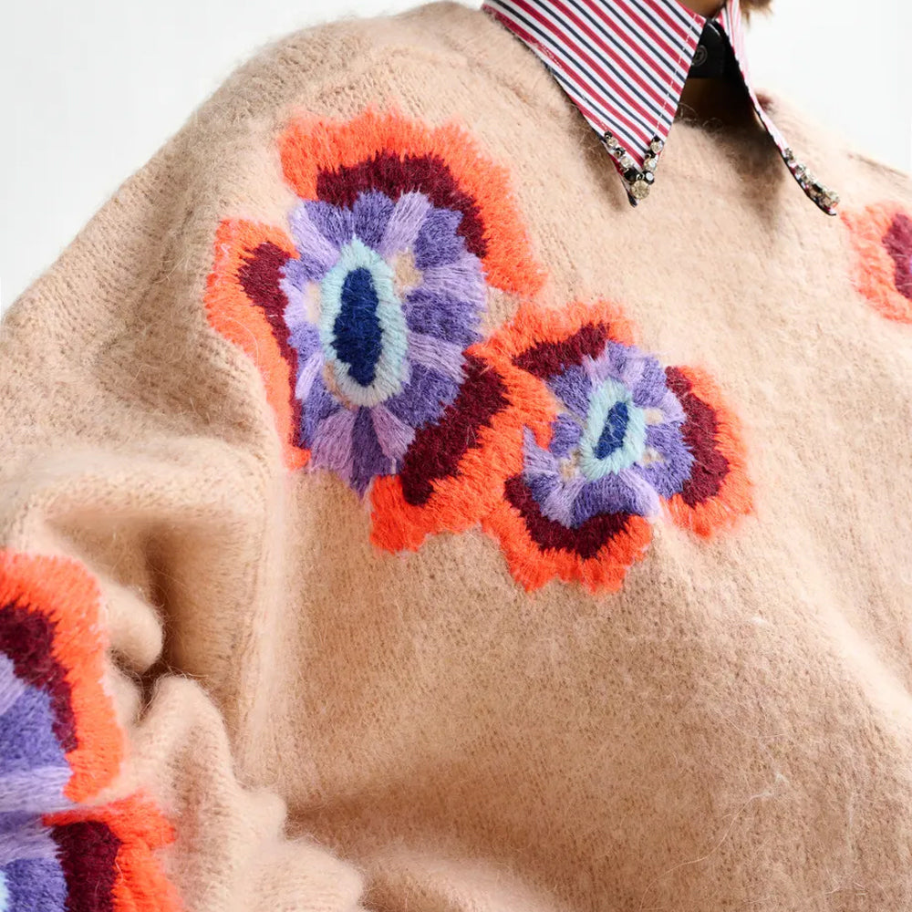 Impossible 1 Embroidered Knit - Fudge Frappe