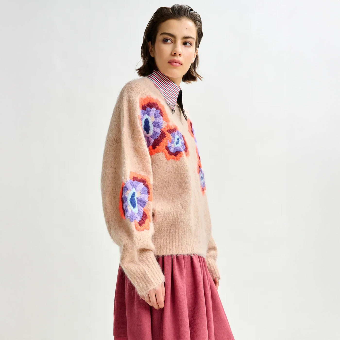 Impossible 1 Embroidered Knit - Fudge Frappe