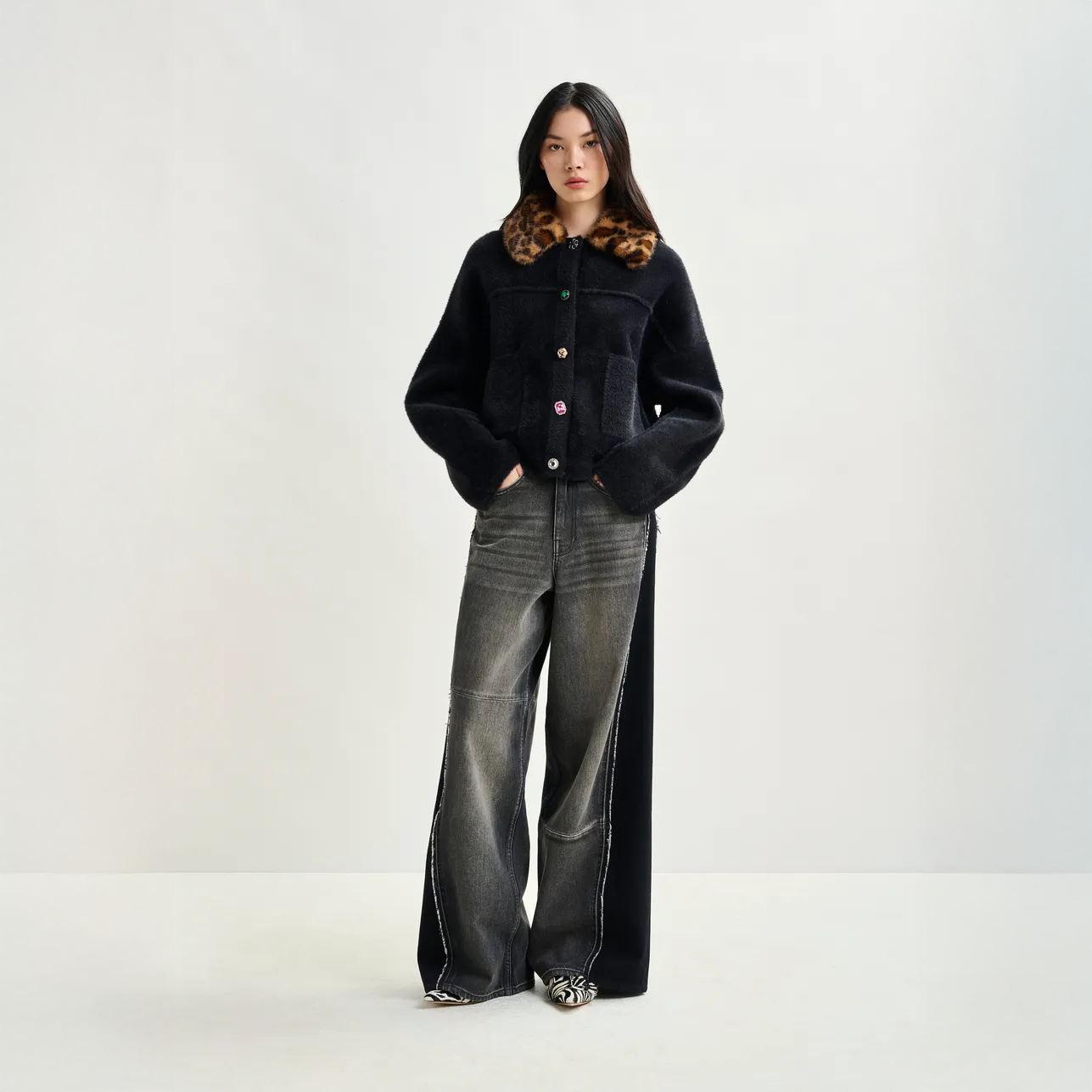 Intention Jacket With Collar - Black